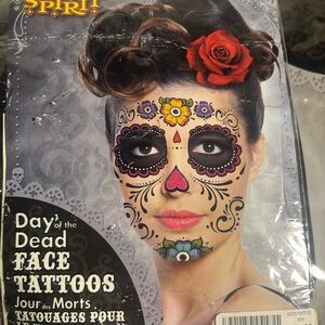 Day of the Dead Face Tattoos and Catsuit